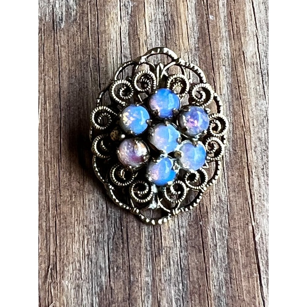 Faux Opal Cabochon pin Brooch Pendant